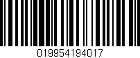 Código de barras (EAN, GTIN, SKU, ISBN): '019954194017'