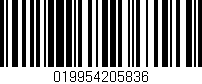Código de barras (EAN, GTIN, SKU, ISBN): '019954205836'