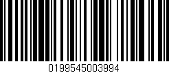 Código de barras (EAN, GTIN, SKU, ISBN): '0199545003994'
