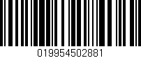 Código de barras (EAN, GTIN, SKU, ISBN): '019954502881'