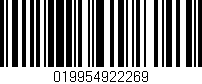 Código de barras (EAN, GTIN, SKU, ISBN): '019954922269'