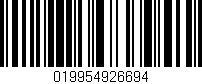 Código de barras (EAN, GTIN, SKU, ISBN): '019954926694'