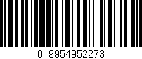Código de barras (EAN, GTIN, SKU, ISBN): '019954952273'