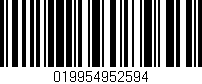 Código de barras (EAN, GTIN, SKU, ISBN): '019954952594'