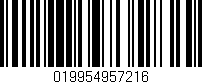 Código de barras (EAN, GTIN, SKU, ISBN): '019954957216'
