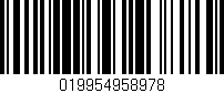 Código de barras (EAN, GTIN, SKU, ISBN): '019954958978'