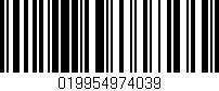 Código de barras (EAN, GTIN, SKU, ISBN): '019954974039'