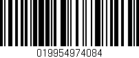 Código de barras (EAN, GTIN, SKU, ISBN): '019954974084'