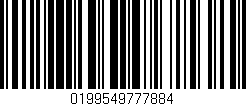 Código de barras (EAN, GTIN, SKU, ISBN): '0199549777884'