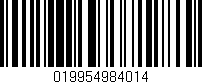 Código de barras (EAN, GTIN, SKU, ISBN): '019954984014'