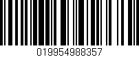 Código de barras (EAN, GTIN, SKU, ISBN): '019954988357'