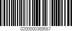 Código de barras (EAN, GTIN, SKU, ISBN): '0200000389567'