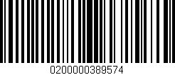 Código de barras (EAN, GTIN, SKU, ISBN): '0200000389574'