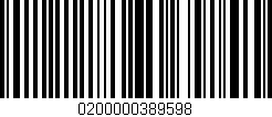 Código de barras (EAN, GTIN, SKU, ISBN): '0200000389598'