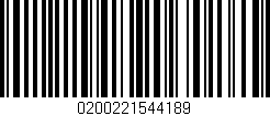 Código de barras (EAN, GTIN, SKU, ISBN): '0200221544189'