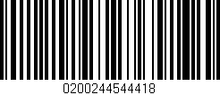 Código de barras (EAN, GTIN, SKU, ISBN): '0200244544418'