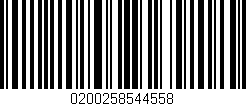 Código de barras (EAN, GTIN, SKU, ISBN): '0200258544558'