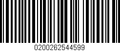 Código de barras (EAN, GTIN, SKU, ISBN): '0200262544599'
