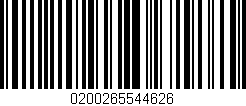 Código de barras (EAN, GTIN, SKU, ISBN): '0200265544626'