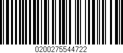 Código de barras (EAN, GTIN, SKU, ISBN): '0200275544722'