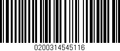 Código de barras (EAN, GTIN, SKU, ISBN): '0200314545116'