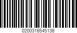 Código de barras (EAN, GTIN, SKU, ISBN): '0200316545138'