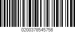 Código de barras (EAN, GTIN, SKU, ISBN): '0200378545756'