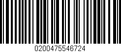 Código de barras (EAN, GTIN, SKU, ISBN): '0200475546724'