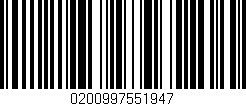 Código de barras (EAN, GTIN, SKU, ISBN): '0200997551947'