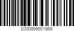 Código de barras (EAN, GTIN, SKU, ISBN): '0200999551969'
