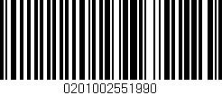 Código de barras (EAN, GTIN, SKU, ISBN): '0201002551990'