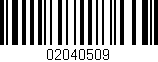 Código de barras (EAN, GTIN, SKU, ISBN): '02040509'