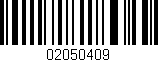Código de barras (EAN, GTIN, SKU, ISBN): '02050409'