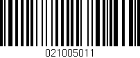 Código de barras (EAN, GTIN, SKU, ISBN): '021005011'