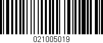 Código de barras (EAN, GTIN, SKU, ISBN): '021005019'