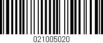 Código de barras (EAN, GTIN, SKU, ISBN): '021005020'