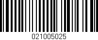 Código de barras (EAN, GTIN, SKU, ISBN): '021005025'