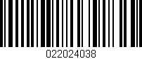 Código de barras (EAN, GTIN, SKU, ISBN): '022024038'