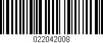 Código de barras (EAN, GTIN, SKU, ISBN): '022042008'