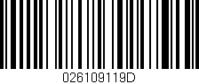 Código de barras (EAN, GTIN, SKU, ISBN): '026109119D'