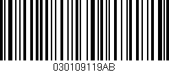 Código de barras (EAN, GTIN, SKU, ISBN): '030109119AB'