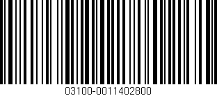 Código de barras (EAN, GTIN, SKU, ISBN): '03100-0011402800'