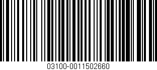 Código de barras (EAN, GTIN, SKU, ISBN): '03100-0011502660'