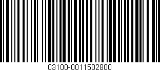 Código de barras (EAN, GTIN, SKU, ISBN): '03100-0011502800'