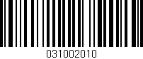 Código de barras (EAN, GTIN, SKU, ISBN): '031002010'