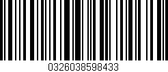 Código de barras (EAN, GTIN, SKU, ISBN): '0326038598433'