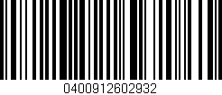 Código de barras (EAN, GTIN, SKU, ISBN): '0400912602932'