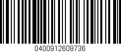Código de barras (EAN, GTIN, SKU, ISBN): '0400912608736'