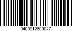 Código de barras (EAN, GTIN, SKU, ISBN): '0400912609047'