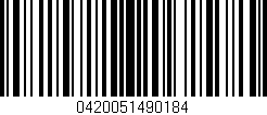 Código de barras (EAN, GTIN, SKU, ISBN): '0420051490184'